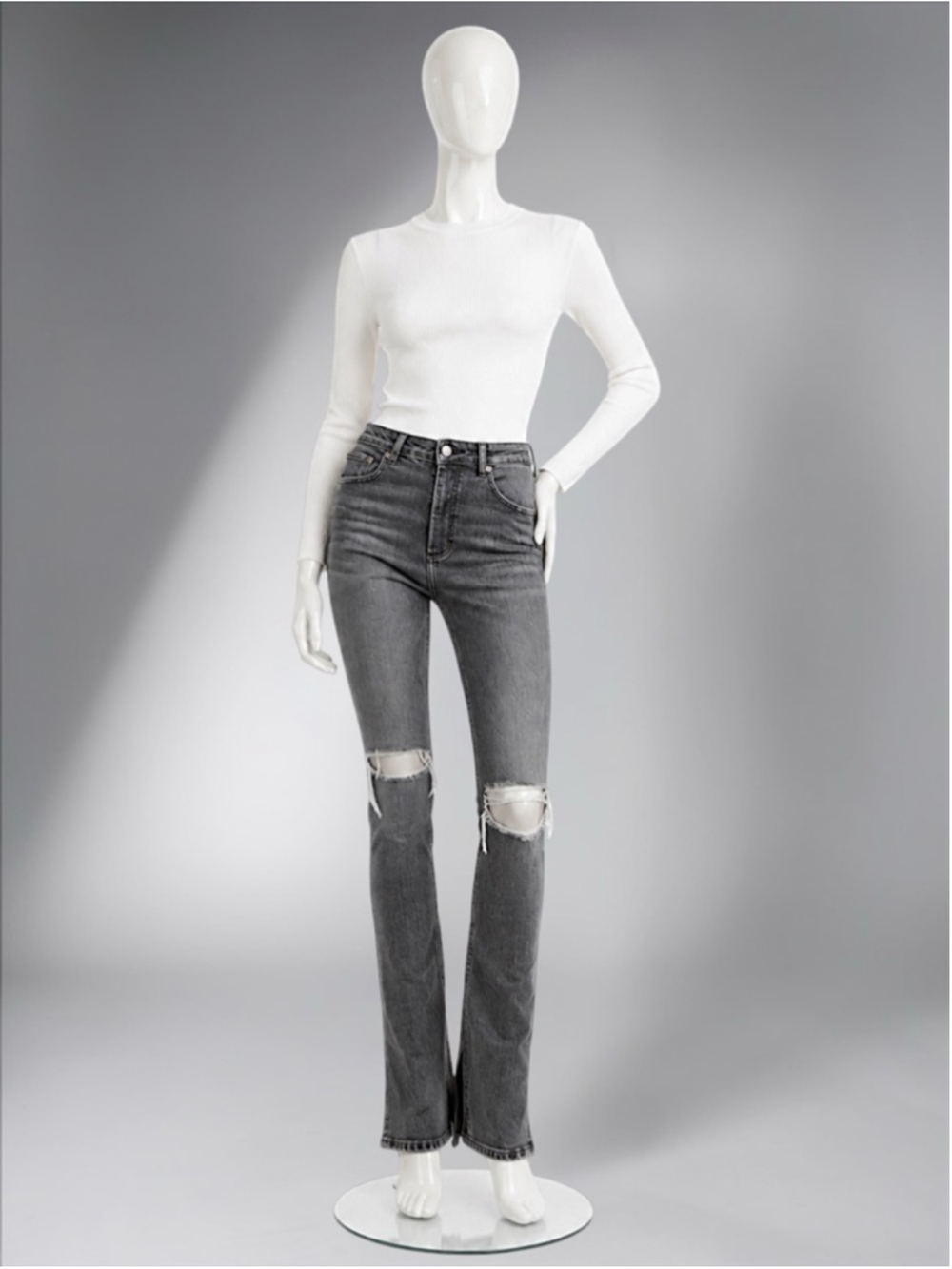 Zara Full Length High Rise Split Skinny Jeans - Picture 4 of 7